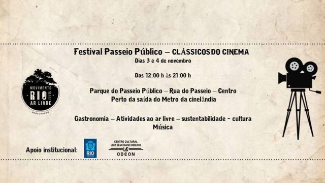 03 e 04/11: Festival Passeio Público do Rio de Janeiro – Clássicos do Cinema